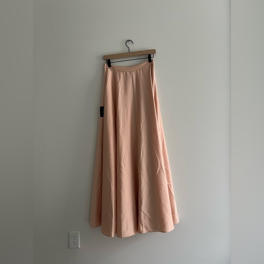 Lulus Strut and Stun Champagne Satin Halter Two-Piece Maxi Dress Size Small - Picture 5 of 14